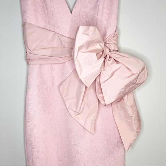 Rebecca Vallance Monique V-Wired Textured Bow Midi Dress NWT Size 4 US / 8 AUS - Picture 4 of 12